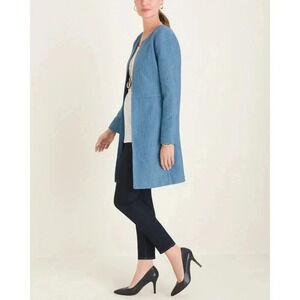 {Chico's} Elongated Indigo Jacket - Size 12/14
